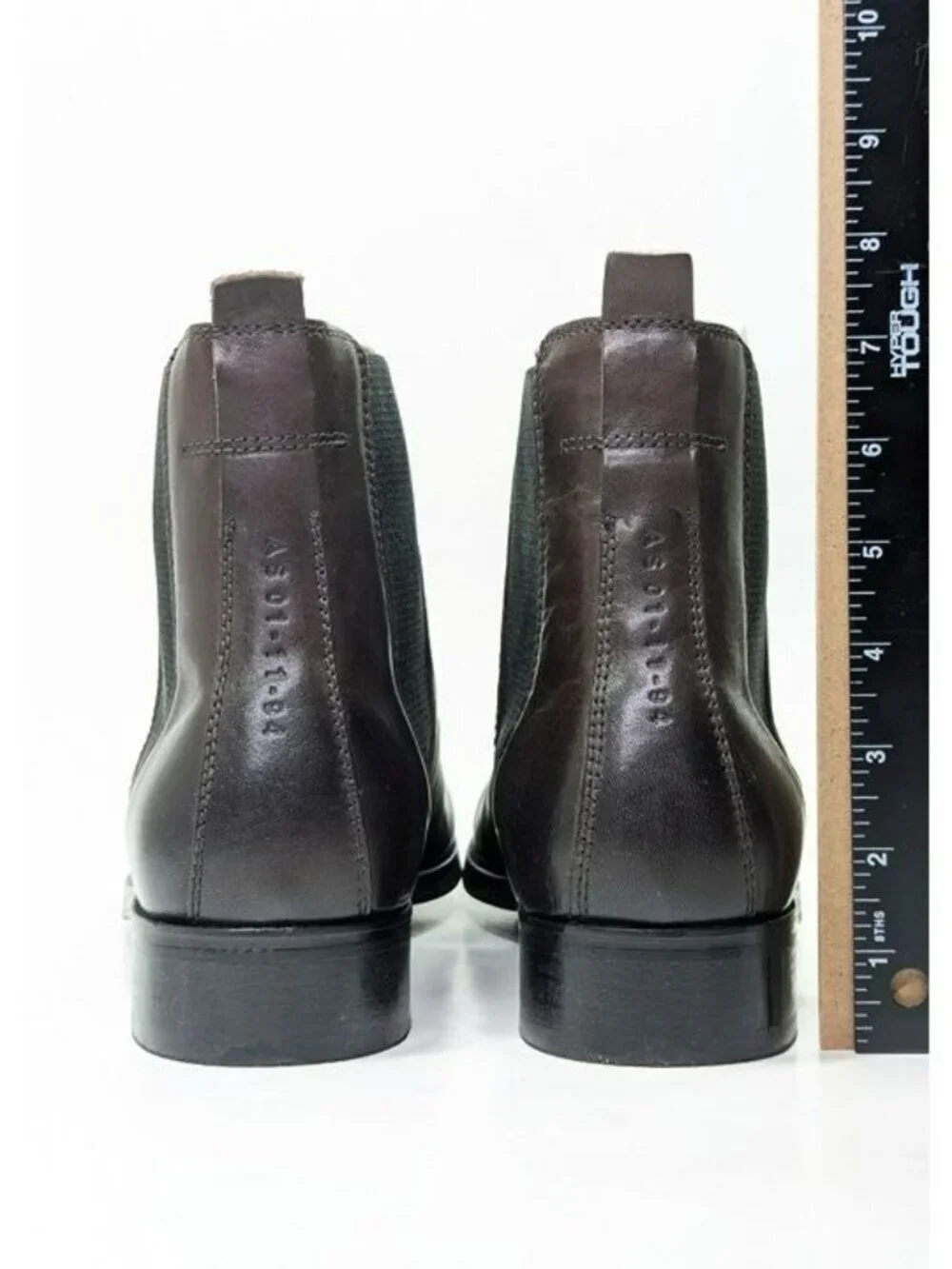 AllSaints Men's Gus Pull On Chelsea Boots Brown Distressed Leather Size 45